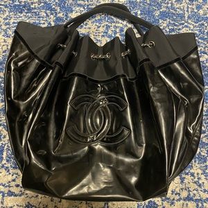 CHANEL Large Vinyl Stretch Spirit Cabas Tote